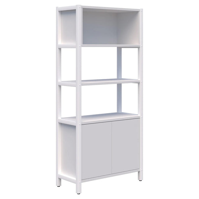 Grid 40 - Single Bay - 1890mm High-Storage-Snow Velvet-White-Commercial Traders - Office Furniture