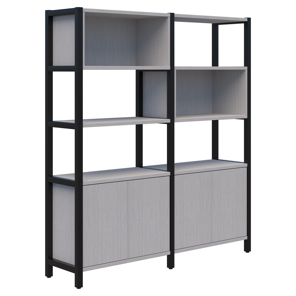 Grid 40 - Double Bay - 1890mm High-Office Partitons-Silver Strata-Black-Commercial Traders - Office Furniture