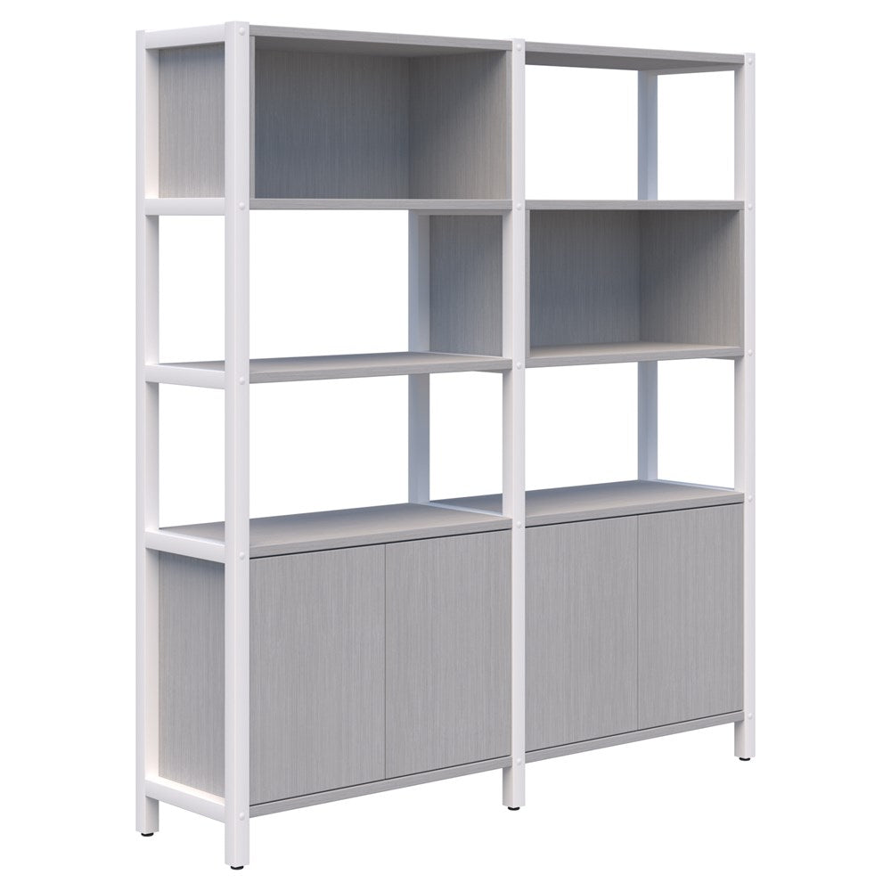 Grid 40 - Double Bay - 1890mm High-Office Partitons-Silver Strata-White-Commercial Traders - Office Furniture