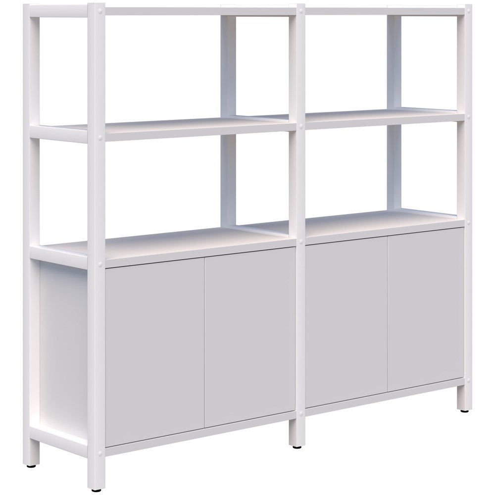 Grid 40 Storage/Open Display Wall 4 Tier 1500H x 400D-Storage-Snow Velvet-White-1720w-Commercial Traders - Office Furniture