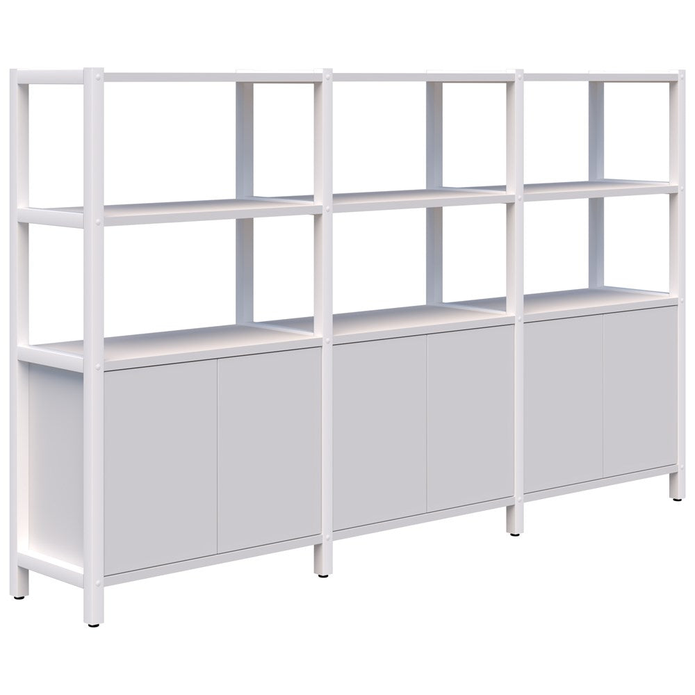 Grid 40 Storage/Open Display Wall 5 Tier 1890H x 400D-Storage-Snow Velvet-White-2560w-Commercial Traders - Office Furniture