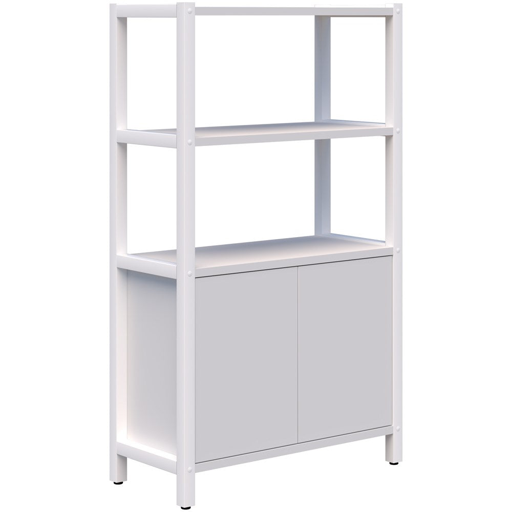 Grid 40 Storage/Open Display Wall 4 Tier 1500H x 400D-Storage-Snow Velvet-White-880w-Commercial Traders - Office Furniture