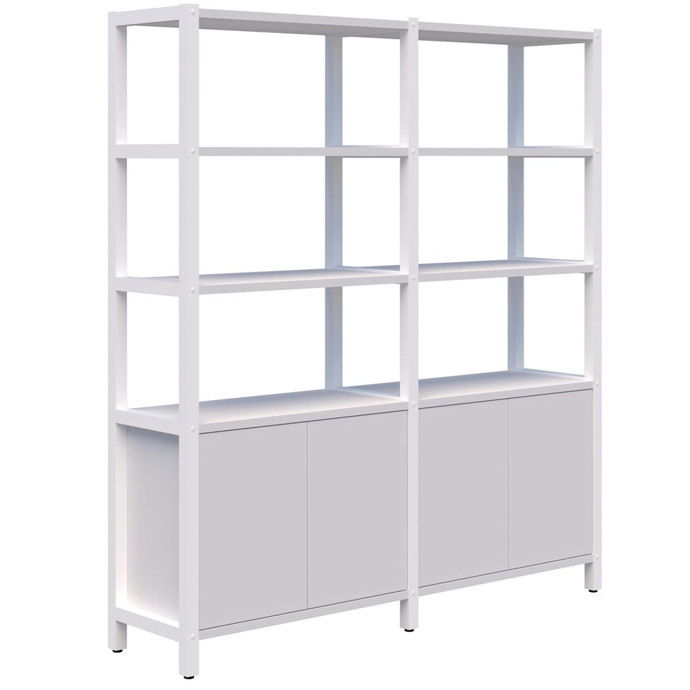 Grid 40 Storage/Open Display Wall 5 Tier 1890H x 400D-Storage-Snow Velvet-White-1720w-Commercial Traders - Office Furniture