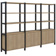 Grid 40 Storage/Open Display Wall 5 Tier 1890H x 400D-Storage-Classic Oak-Black-2560w-Commercial Traders - Office Furniture