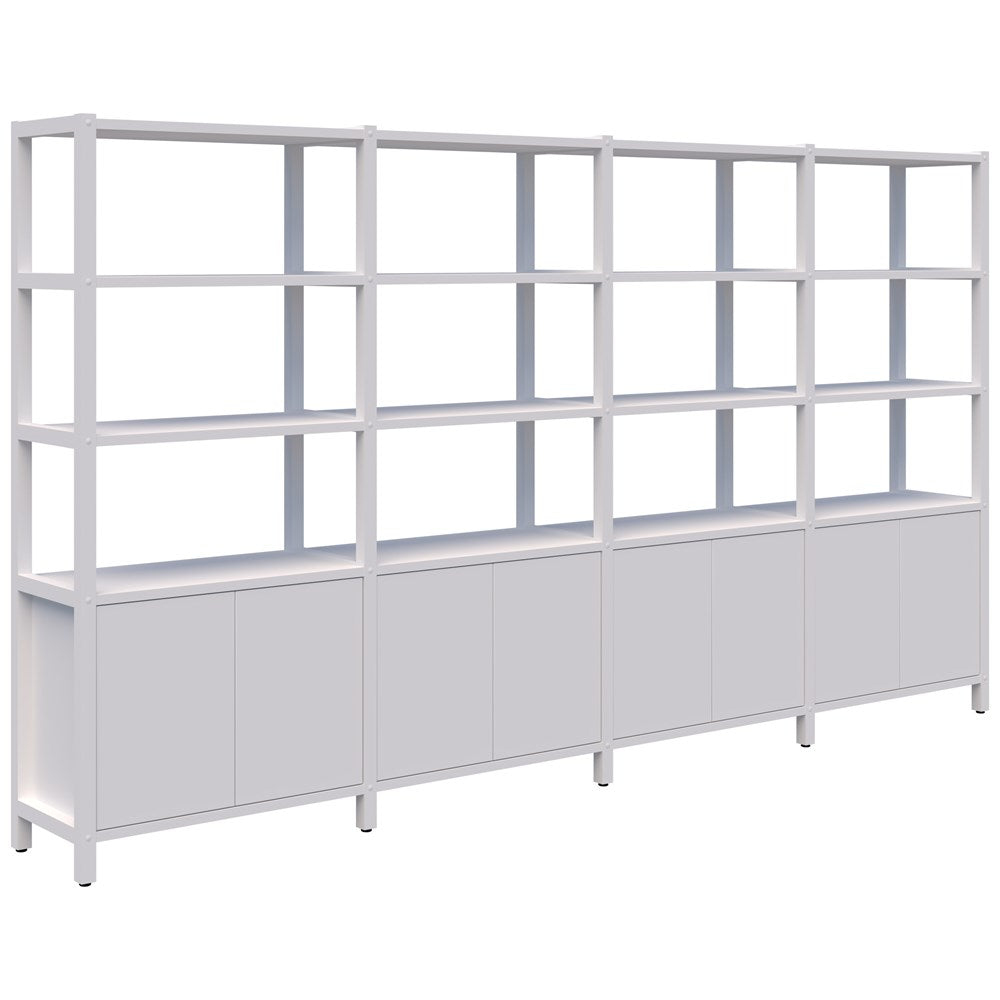 Grid 40 Storage/Open Display Wall 5 Tier 1890H x 400D-Storage-Snow Velvet-White-3400w-Commercial Traders - Office Furniture