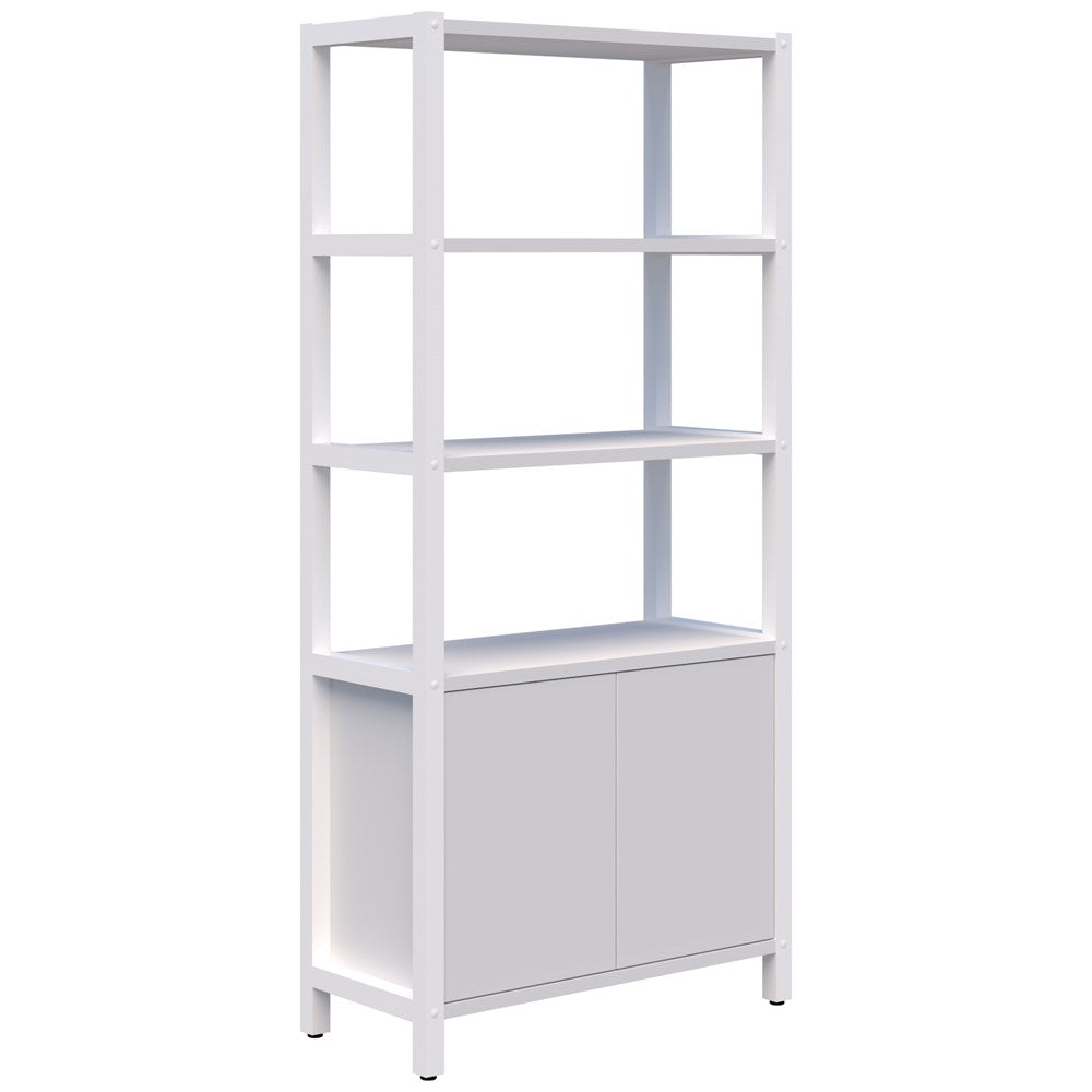 Grid 40 Storage/Open Display Wall 5 Tier 1890H x 400D-Storage-Snow Velvet-White-880w-Commercial Traders - Office Furniture