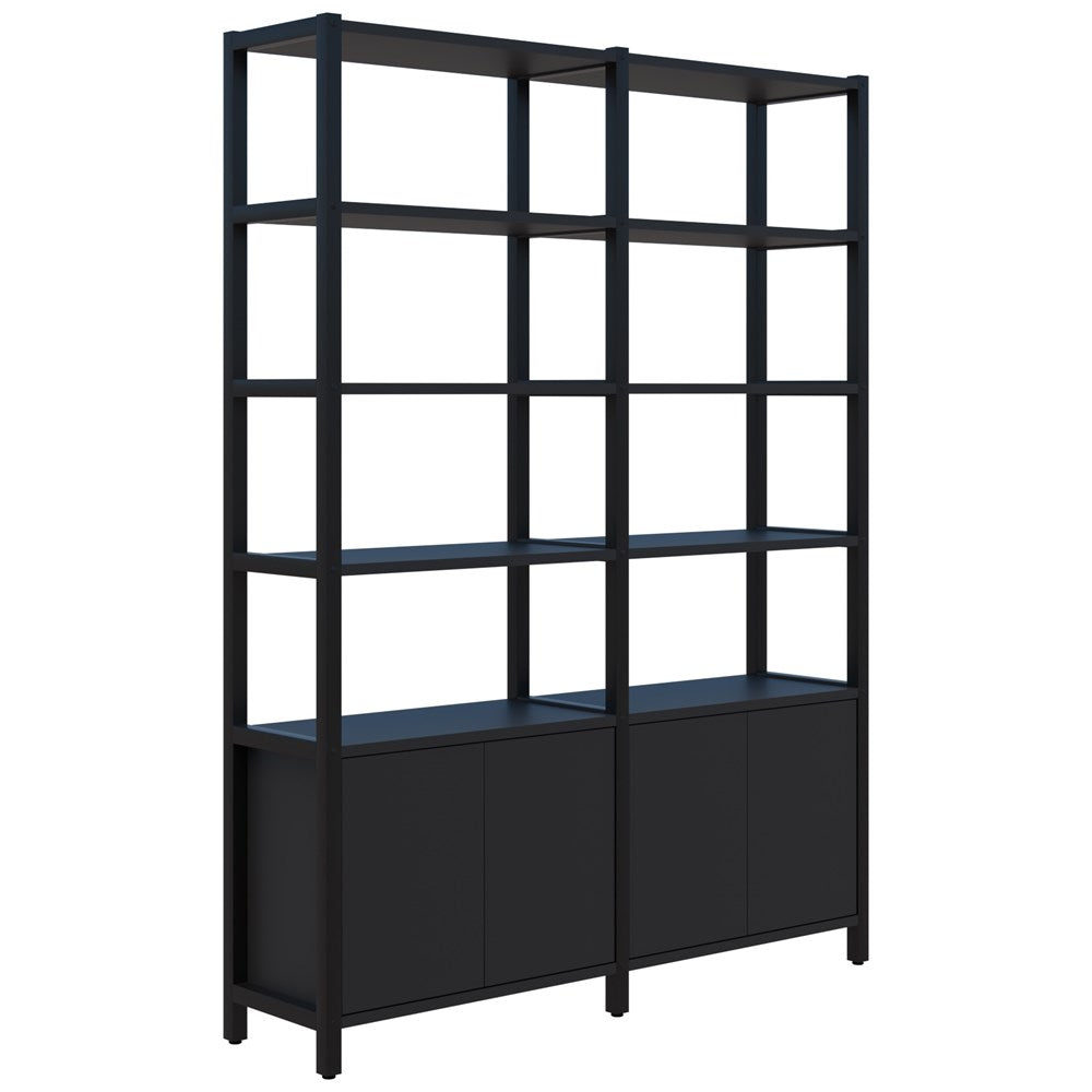 Grid 40 Storage/Open Display Wall 6 Tier 2280H x 400D-Storage-Black-Black-1720-Commercial Traders - Office Furniture