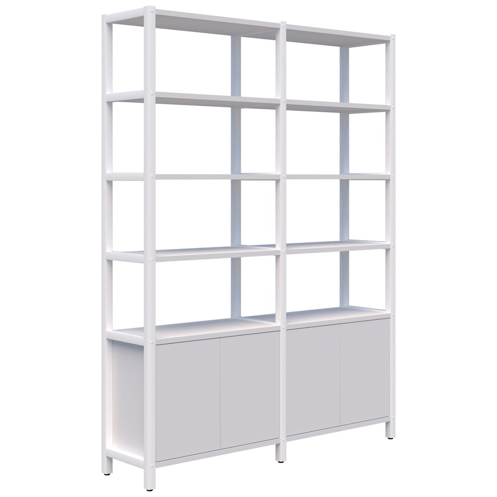 Grid 40 Storage/Open Display Wall 6 Tier 2280H x 400D-Storage-Snow Velvet-White-1720-Commercial Traders - Office Furniture