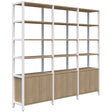 Grid 40 Storage/Open Display Wall 6 Tier 2280H x 400D-Storage-Classic Oak-White-2560-Commercial Traders - Office Furniture