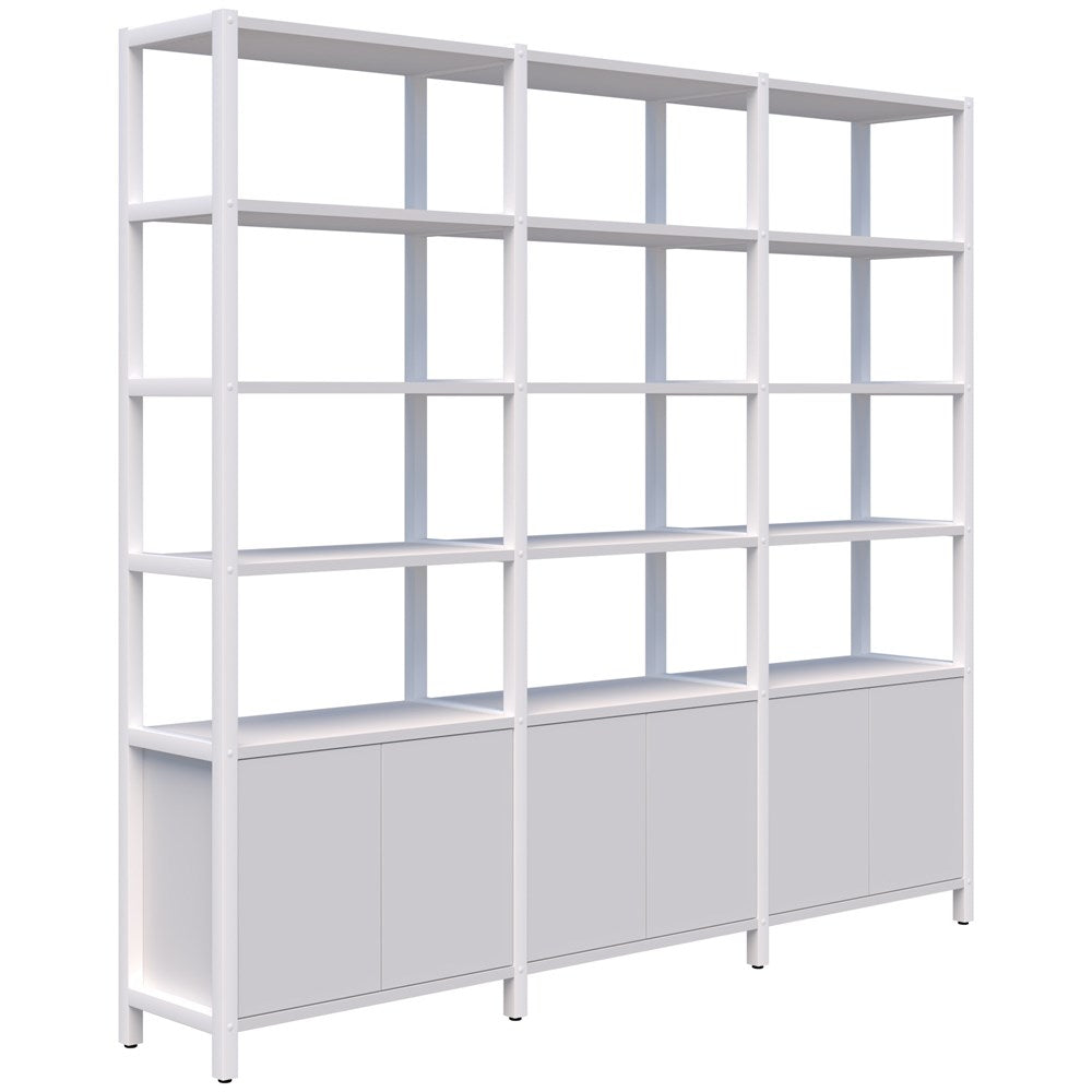 Grid 40 Storage/Open Display Wall 6 Tier 2280H x 400D-Storage-Snow Velvet-White-2560-Commercial Traders - Office Furniture