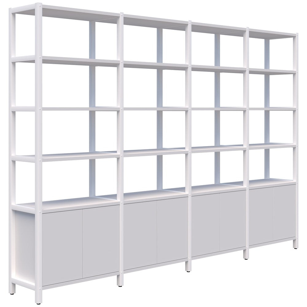 Grid 40 Storage/Open Display Wall 6 Tier 2280H x 400D-Storage-Snow Velvet-White-3400-Commercial Traders - Office Furniture