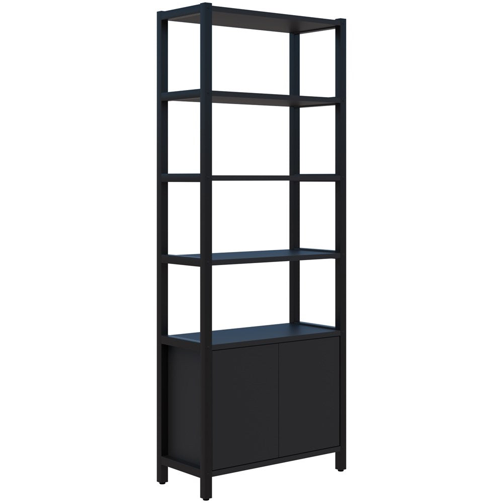 Grid 40 Storage/Open Display Wall 6 Tier 2280H x 400D-Storage-Black-Black-880-Commercial Traders - Office Furniture