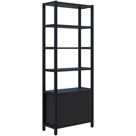 Grid 40 Storage/Open Display Wall 6 Tier 2280H x 400D-Storage-Black-Black-880-Commercial Traders - Office Furniture