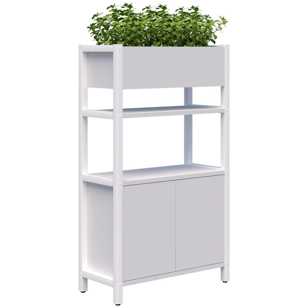 Grid 40 Storage/Planter Display Wall 4 Tier 1500H x 400D-Storage-Snow Velvet-White-880w-Commercial Traders - Office Furniture