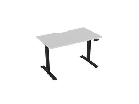 Haven Electric Standing Desk - Rectangular Top-Desking-1200 x 700-White-Black-Commercial Traders - Office Furniture