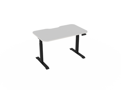 Haven Electric Standing Desk - Radius Top-Desking-1200 x 700-White-Black-Commercial Traders - Office Furniture