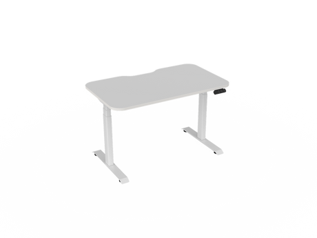 Haven Electric Standing Desk - Radius Top-Desking-1200 x 700-White-White-Commercial Traders - Office Furniture