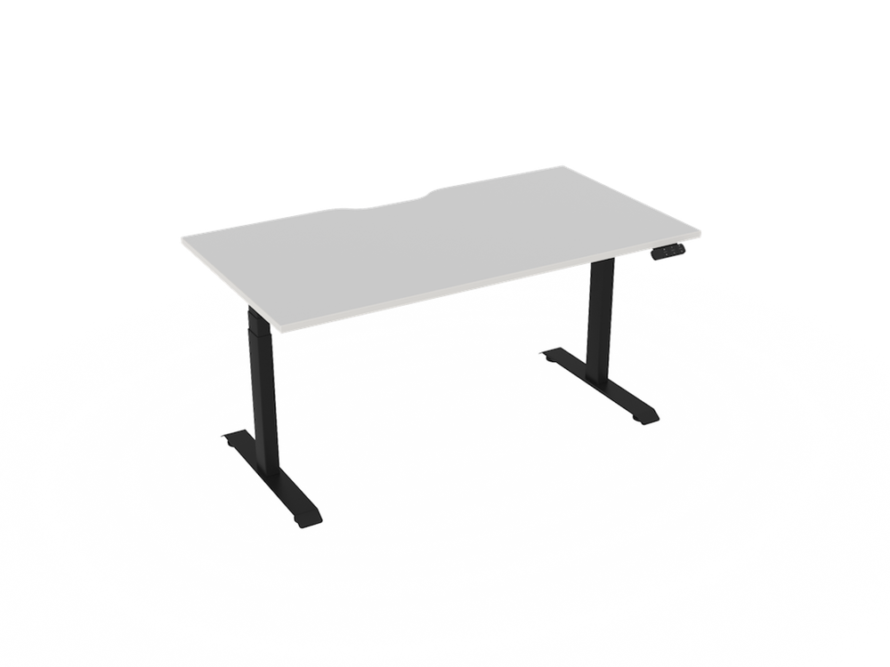 Haven Electric Standing Desk - Rectangular Top-Desking-1500 x 800-White-Black-Commercial Traders - Office Furniture