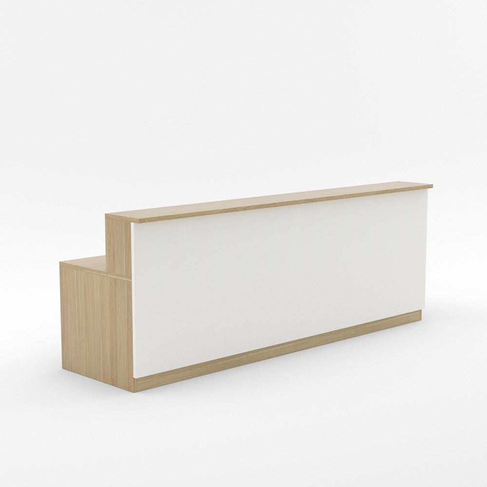 Karaka Reception Counter (2 Person)-Reception Furniture-Classic Oak-3000 wide-North Island Delivery-Commercial Traders - Office Furniture