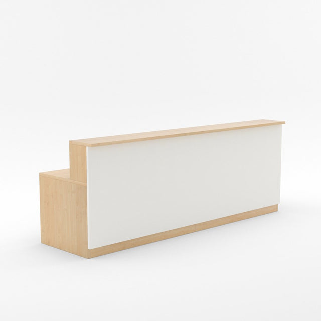 Karaka Reception Counter (2 Person)-Reception Furniture-Affinity Maple-3000 wide-North Island Delivery-Commercial Traders - Office Furniture