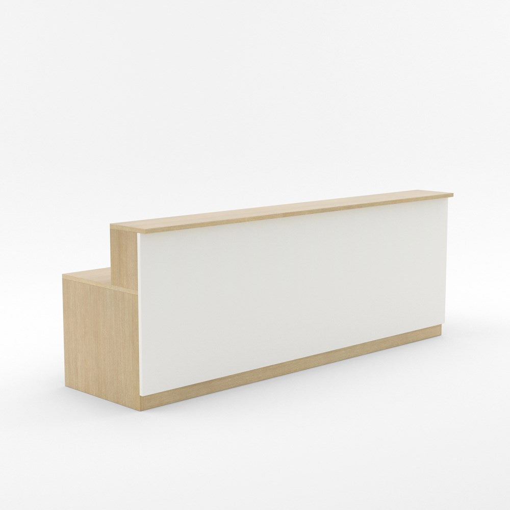 Karaka Reception Counter (2 Person)-Reception Furniture-Refined Oak-3000 wide-North Island Delivery-Commercial Traders - Office Furniture