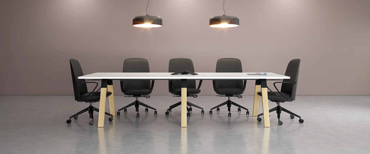 Ligna Boardroom Table Frame 3m-Meeting Room Furniture-Oak-Commercial Traders - Office Furniture