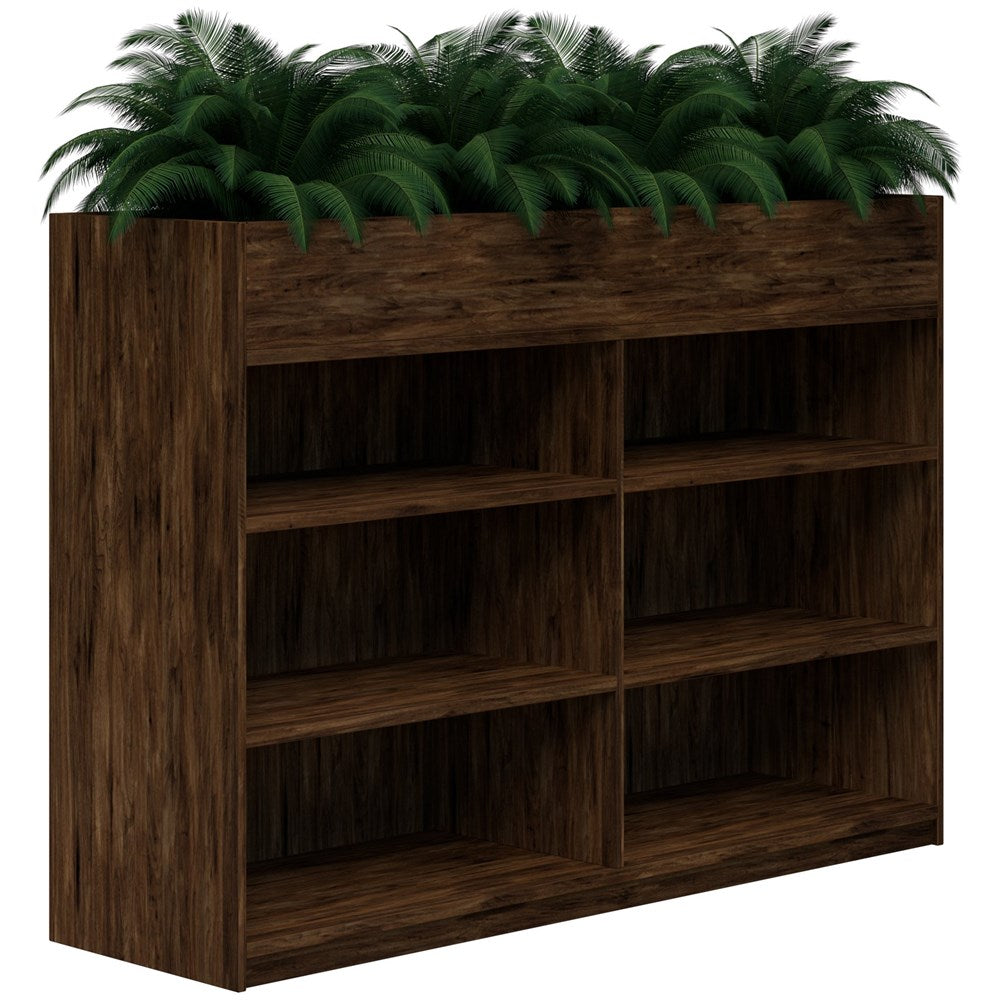Mascot Planter Bookshelves-Storage-1200H X 1800W-Aged Walnut-Commercial Traders - Office Furniture