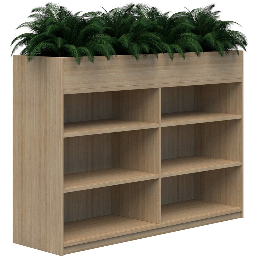Mascot Planter Bookshelves-Storage-1200H X 1800W-Classic Oak-Commercial Traders - Office Furniture
