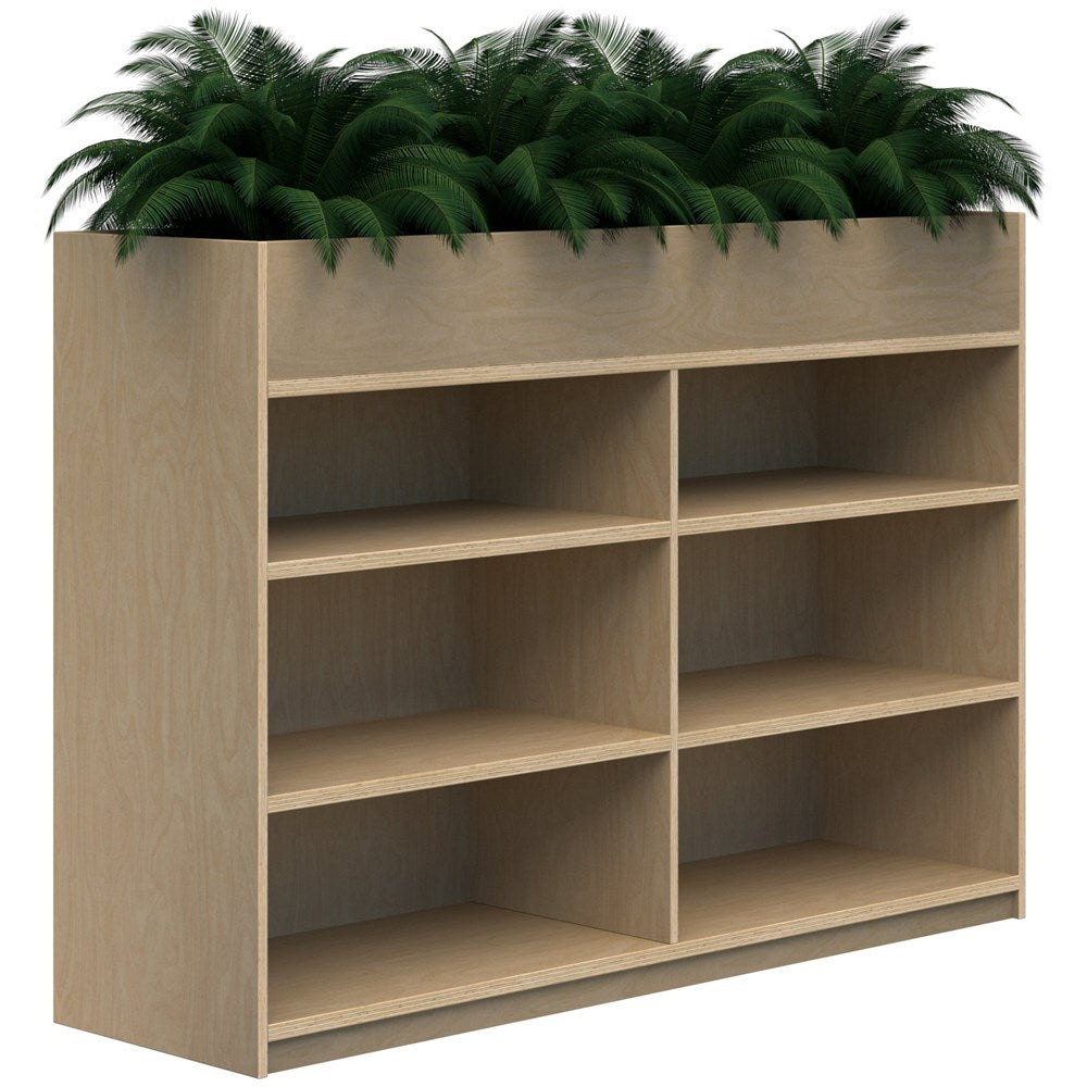 Mascot Planter Bookshelves-Storage-1200H X 1800W-Raw Birch-Commercial Traders - Office Furniture