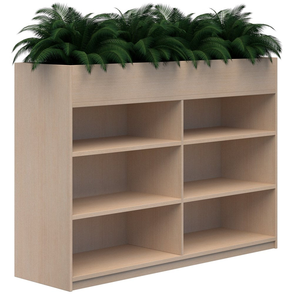 Mascot Planter Bookshelves-Storage-1200H X 1800W-Refined Oak-Commercial Traders - Office Furniture