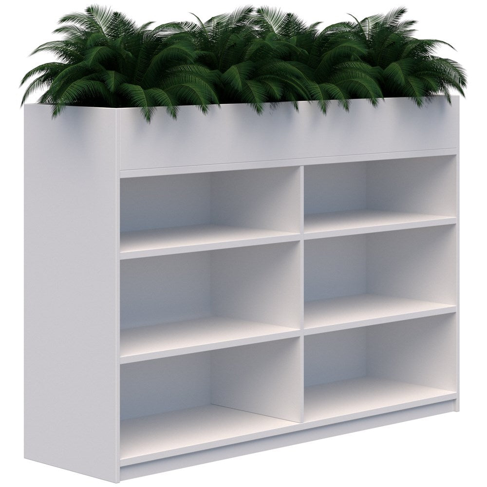 Mascot Planter Bookshelves-Storage-1200H X 1800W-Snow Velvet-Commercial Traders - Office Furniture
