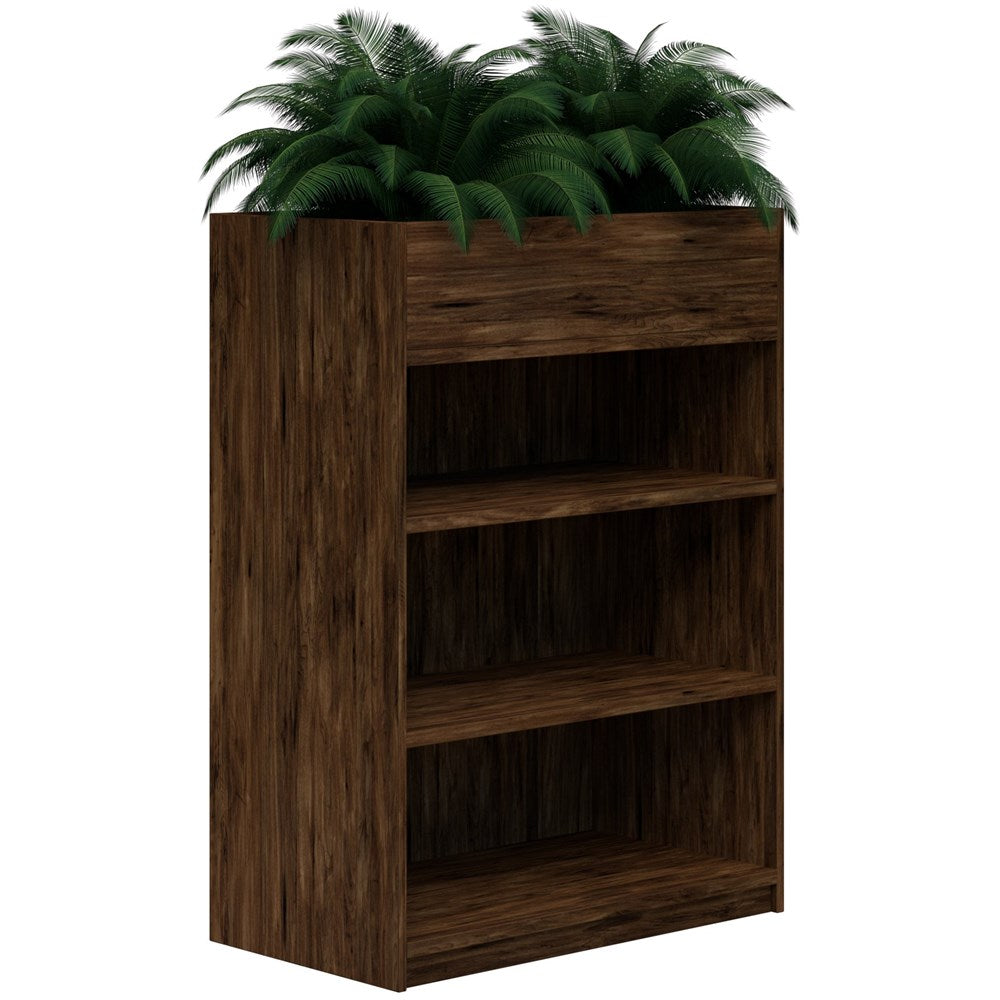 Mascot Planter Bookshelves-Storage-1200H X 900W-Aged Walnut-Commercial Traders - Office Furniture