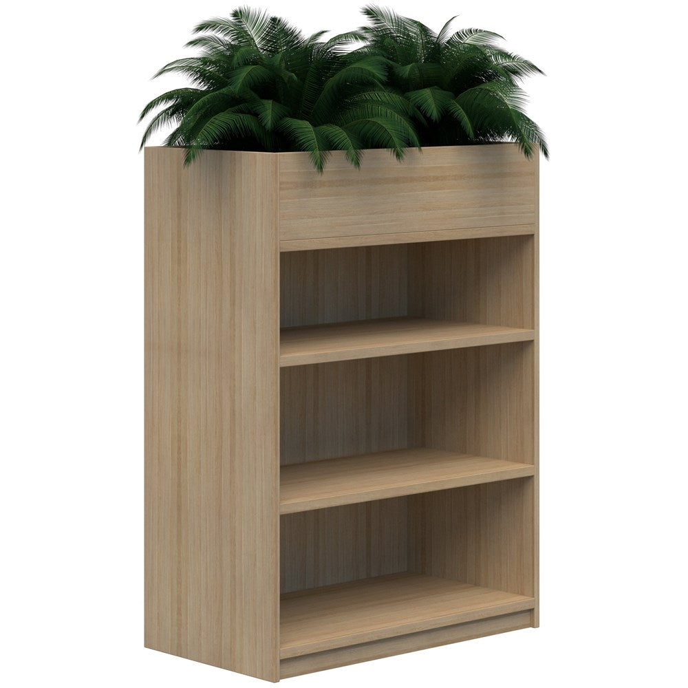 Mascot Planter Bookshelves-Storage-1200H X 900W-Classic Oak-Commercial Traders - Office Furniture