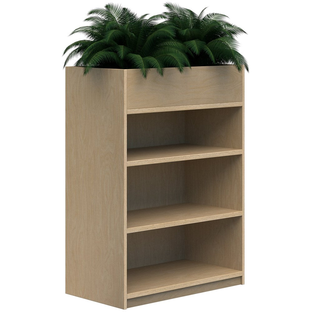 Mascot Planter Bookshelves-Storage-1200H X 900W-Raw Birch-Commercial Traders - Office Furniture