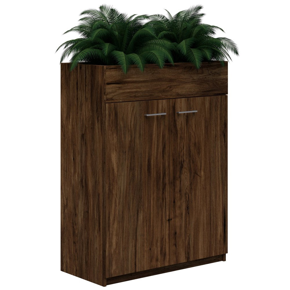 Mascot Planter Cabinet-Storage-1200H X 900W-Aged Walnut-Locking-Commercial Traders - Office Furniture