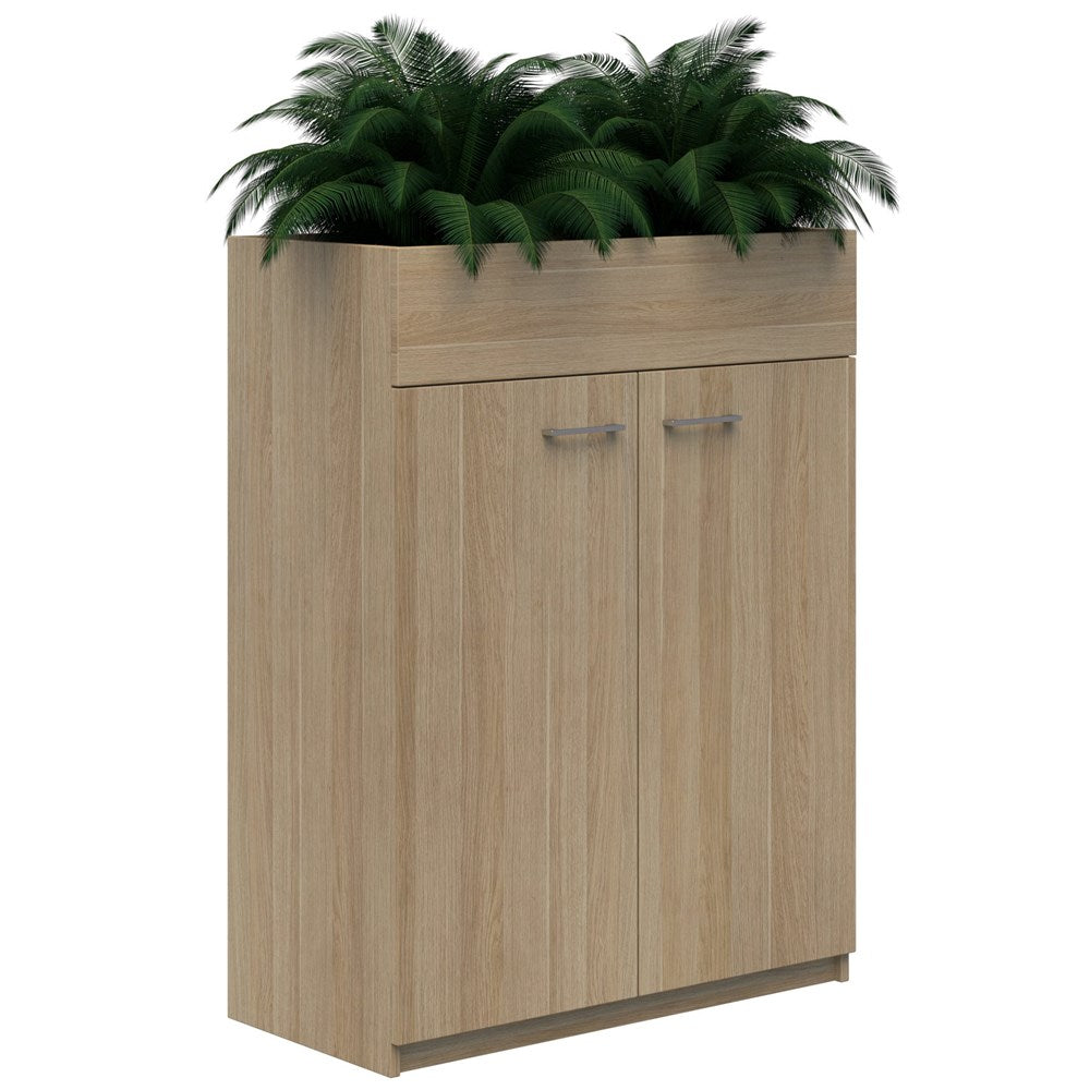 Mascot Planter Cabinet-Storage-1200H X 900W-Classic Oak-Locking-Commercial Traders - Office Furniture