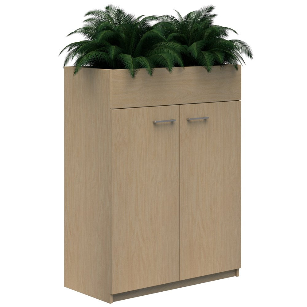 Mascot Planter Cabinet-Storage-1200H X 900W-Raw Birch-Locking-Commercial Traders - Office Furniture