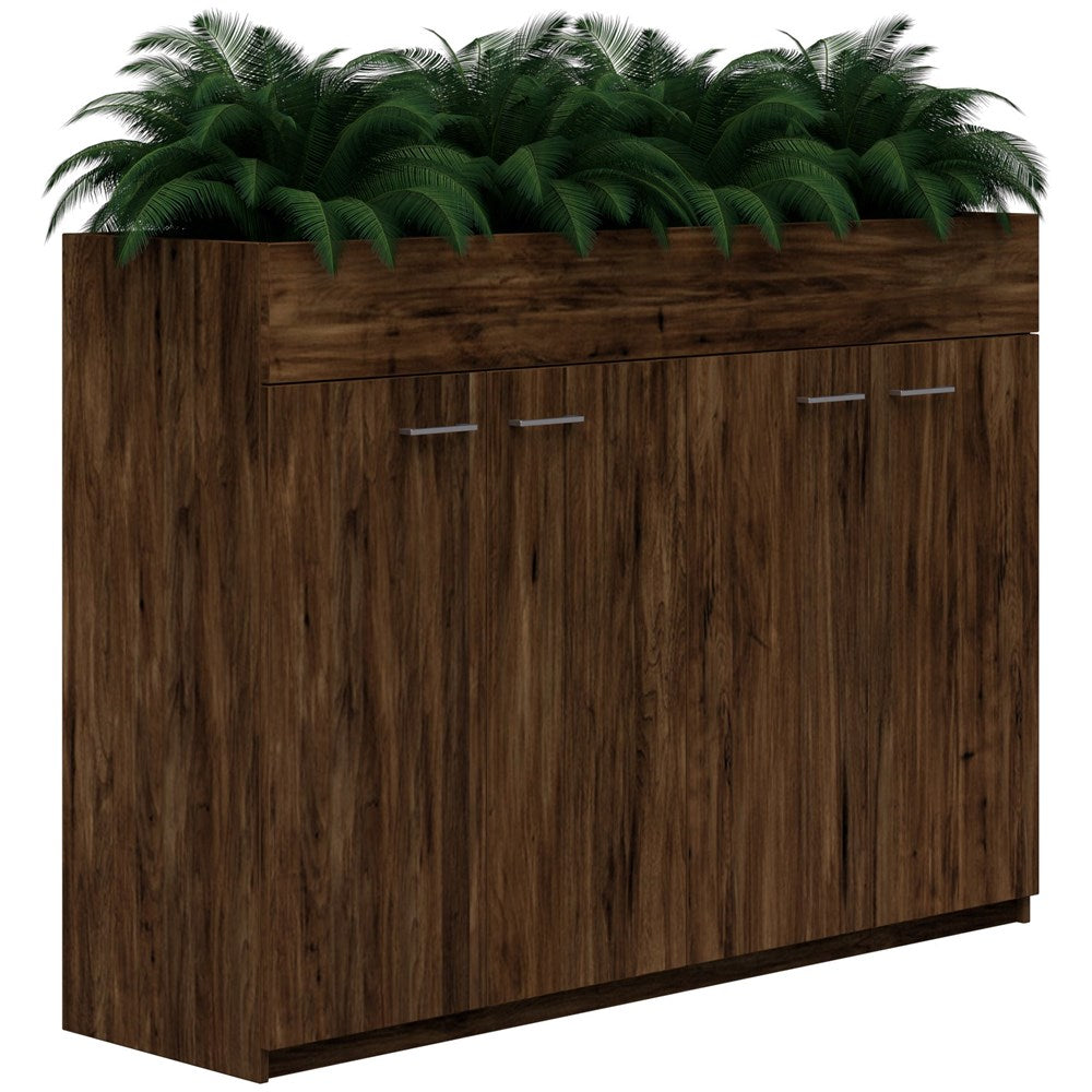 Mascot Planter Cabinet-Storage-1200H X 1800W-Aged Walnut-Locking-Commercial Traders - Office Furniture