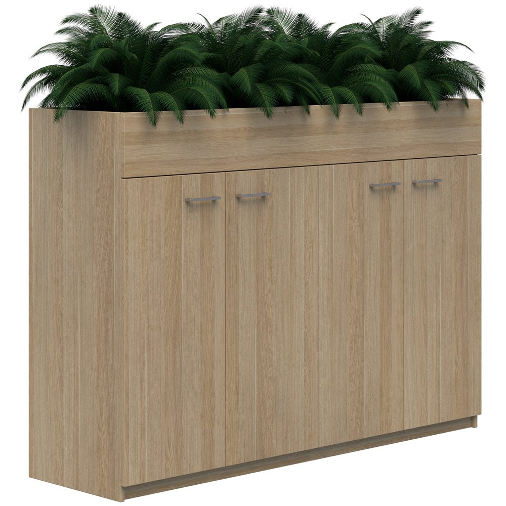 Mascot Planter Cabinet-Storage-1200H X 1800W-Classic Oak-Locking-Commercial Traders - Office Furniture