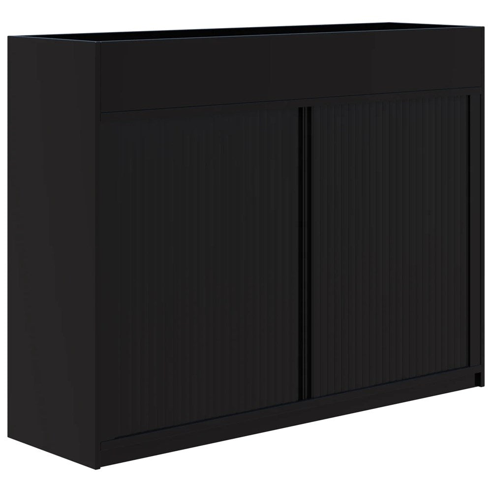 Rapid Planter Tambour-Storage-1200Hx1600L (non locking)-Black-Commercial Traders - Office Furniture