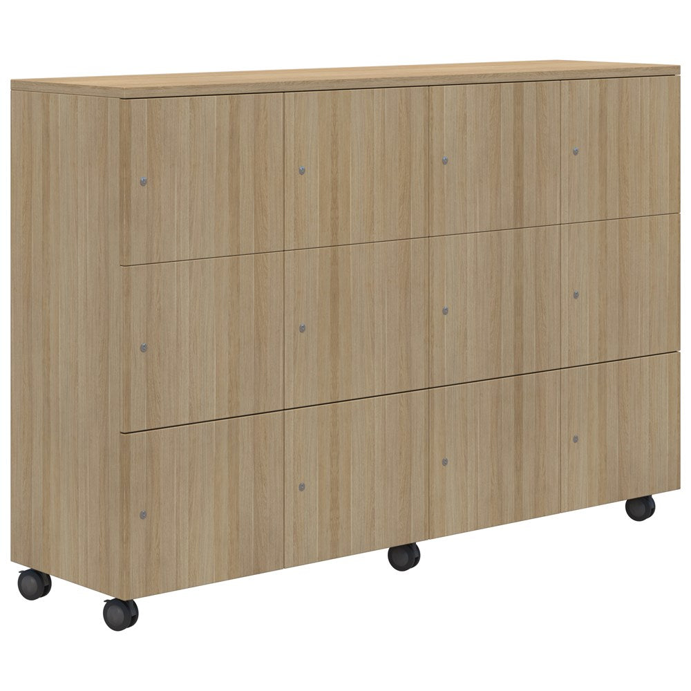 Mascot Mobile Lockers-Storage-Classic Oak-Keyed Locking-Commercial Traders - Office Furniture