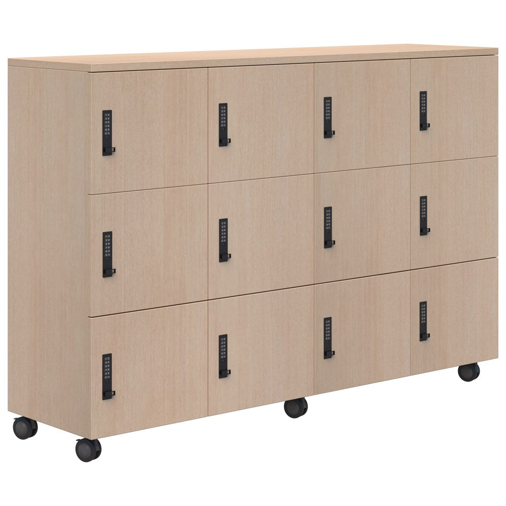 Mascot Mobile Lockers-Storage-Refined Oak-Digital Locking-Commercial Traders - Office Furniture