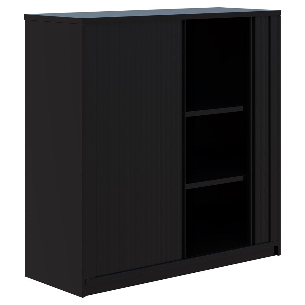 Rapid Tambour - Low-Office Storage-1200Hx1200H (non locking)-Black-Commercial Traders - Office Furniture