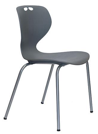 Mata Chair-Lunchroom Chairs-Olive-No seat pad-Black Powdercoat-Commercial Traders - Office Furniture
