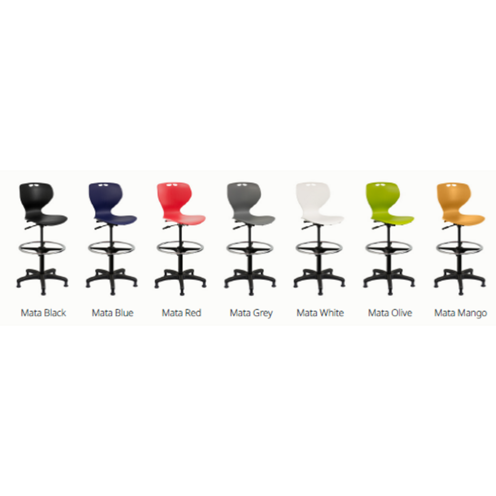 Mata Architectural Chair-Office Chairs-Black-Castors-No seat pad-Commercial Traders - Office Furniture