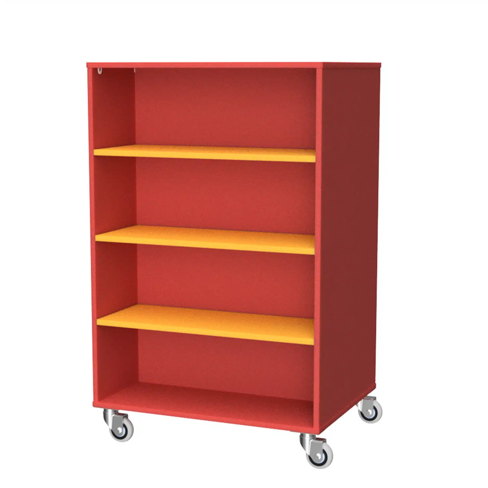 Bookcase Mobile Double Sided 800mm-Education Furniture-Blue/White-Commercial Traders - Office Furniture