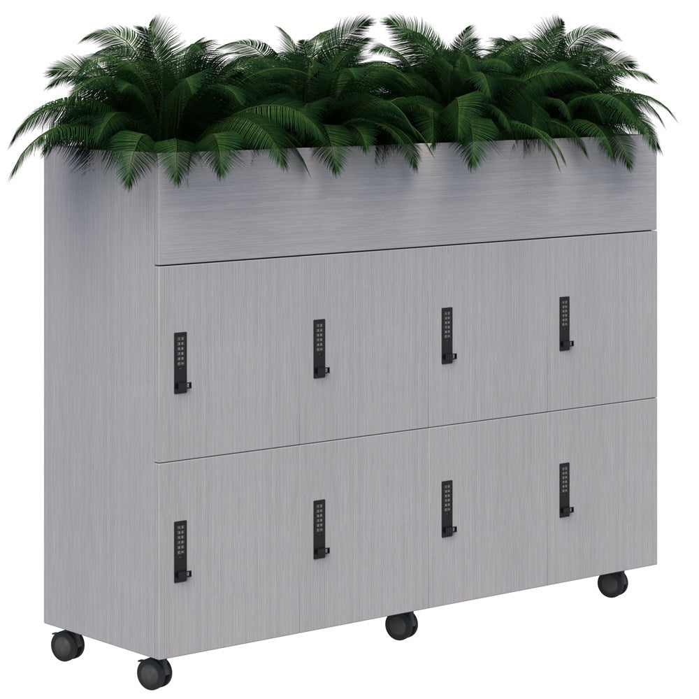 Mascot Mobile Planter Lockers-Storage-Silver Strata-Digital Locking-Commercial Traders - Office Furniture