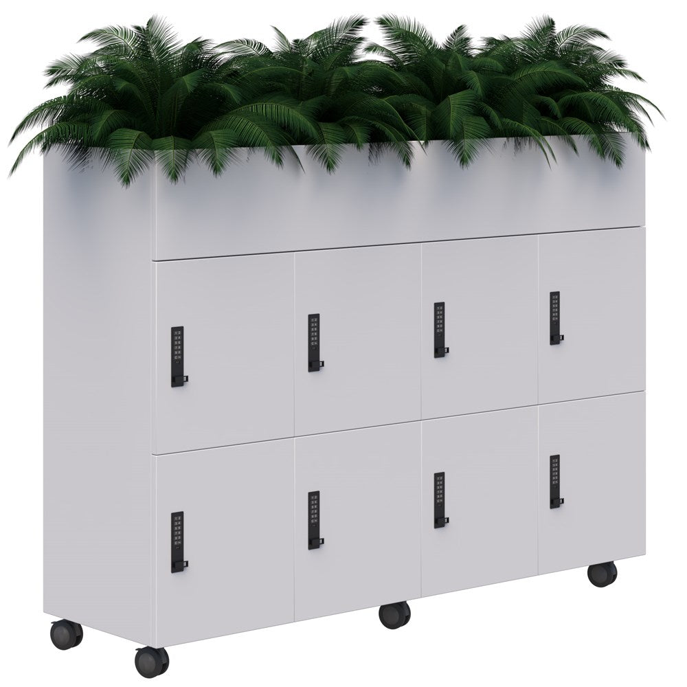 Mascot Mobile Planter Lockers-Storage-Snow Velvet-Digital Locking-Commercial Traders - Office Furniture