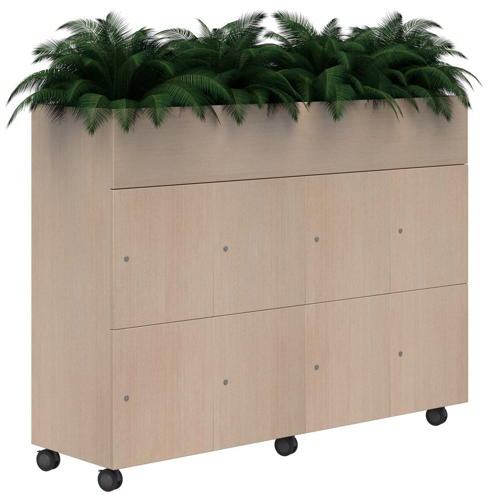 Mascot Mobile Planter Lockers-Storage-Refined Oak-Keyed Locking-Commercial Traders - Office Furniture