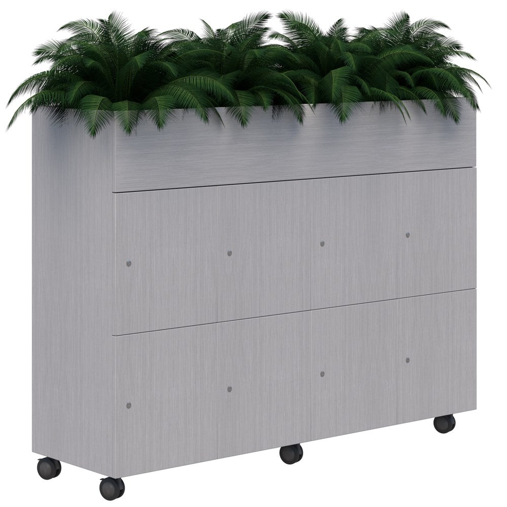 Mascot Mobile Planter Lockers-Storage-Silver Strata-Keyed Locking-Commercial Traders - Office Furniture